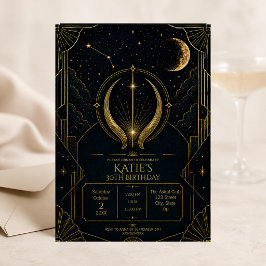 Convite Aniversário de 30 anos do Touro em Dark Art Deco