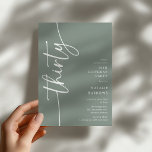 Convite Aniversário de 30 anos em Script Thirty<br><div class="desc">Celebre seu aniversário de 30 anos com estilo com nosso 'Convite de Aniversário de 30 anos em Script Elegante'. Este convite exala sofisticação com sua tipografia em script elegante, mostrando a palavra 'trinta' subindo ao lado. Além disso, nosso modelo fácil de personalizar permite que você adicione os detalhes do seu...</div>