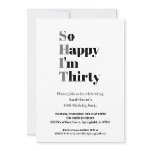 aniversário de 30 anos Engraçado Tão feliz que ten