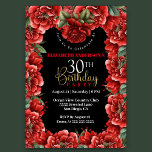 Convite aniversário de 30 anos Floral Vermelho bonito<br><div class="desc">Bonito Convite Para aniversário de 30 anos Floral Vermelho Para Mulheres. Fácil De Alterar O Texto De Exemplo Para Si, Clicando Em Personalizar. Clique Em Personalizar/Editar Com A Ferramenta Design Para Alterar O Tipo De Fonte, A Cor Da Fonte, O Tamanho Da Fonte Ou Para Adicionar/Excluir/Alterar O Texto Ou Os...</div>