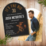 Convite aniversário de 30 anos Foto do Chapéu do Cowboy Bo<br><div class="desc">aniversário de 30 anos Foto do Cowboy Hat Boots Masculine Invitation apresenta um par de botas pretas de cowboy com um chapéu castanho enfiado sobre o topo. Adicione sua foto favorita ao contrário. Criado pelo Evco Studio www.zazzle.com/store/evcostudio</div>