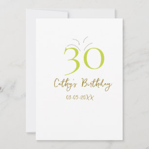 CONVITE ANIVERSÁRIO DE 30 ANOS GREEN GOLD PASTEL DESENHADO