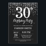 Convite aniversário de 30 anos Invitation Silver Glitter<br><div class="desc">aniversário de 30 anos Invitation with Silver String Lights with Silver Glitter Background. Aniversário de Prata. Aniversário Adulto. Homens ou Mulheres no Dia Convidam. 13 15 16º 18º 20 21rua 30 40º 50º 60º 80 de 70 100º, qualquer idade. Para mais personalização, clique no botão "Personalizar" e use nossa ferramenta...</div>