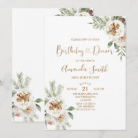 Aniversário de 30 anos Jantar Floral Branco Natal