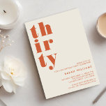 Convite Aniversário de 30 anos moderno simples<br><div class="desc">Simples convite elegante para aniversário de 30 anos,  com tipografia ousada e design minimalista.</div>
