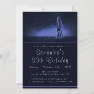 Convite Aniversário de 30 anos Mulher Celestial Sob as Est