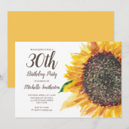 Convite Aniversário de 30 anos Mulheres Amarelo Marrom Gir