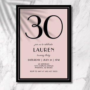 Convite Aniversário de 30 anos Mulheres Moderno Minimalist