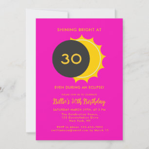 Convite aniversário de 30 anos   Partido Eclipse Solar Par