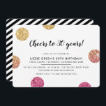Convite ANIVERSÁRIO DE 30 ANOS PARTITY bolinhas de brilho<br><div class="desc">por kat massard >> www.simplysweetPAPERIE.com <<< A trendy convida design para seu BIRTHDAY para qualquer idade - entre em contato comigo para mudar o tipo de brilho para você! Dica: 1. Para alterar/mover gráficos e fontes e adicionar mais texto - pressione o botão "personalizar". - - - - - -...</div>