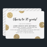 Convite ANIVERSÁRIO DE 30 ANOS PARTITY bolinhas de brilho<br><div class="desc">por kat massard >> www.simplysweetPAPERIE.com <<< A trendy convida design para seu BIRTHDAY para qualquer idade - entre em contato comigo para mudar o tipo de brilho para você! Dica: 1. Para alterar/mover gráficos e fontes e adicionar mais texto - pressione o botão "personalizar". - - - - - -...</div>