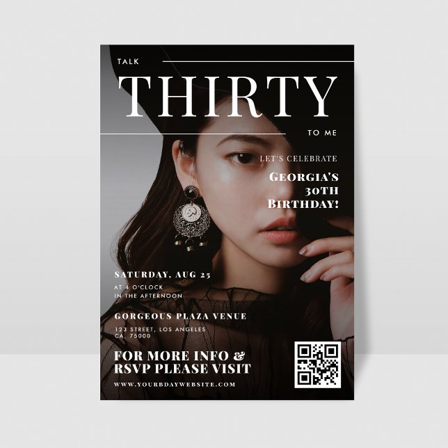 Convite aniversário de 30 anos Personalizar Cobrir da Revi (Criador carregado)
