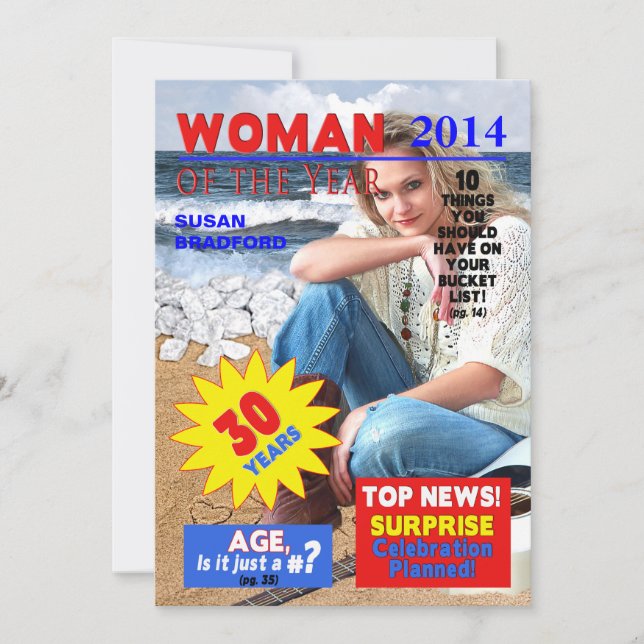 Convite aniversário de 30 anos PHOTO - Cobrir de R (Frente)