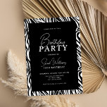 Convite Aniversário de 30 anos preto e branco mínimo moder<br><div class="desc">Convite para aniversário de 30 anos mínimo preto e branco moderno</div>