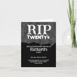 Convite Aniversário de 30 anos preto engraçado do Rip 20