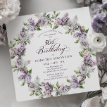 Convite ANIVERSÁRIO DE 30 ANOS Púrpura Lilac Floral do PAR<br><div class="desc">Lilases púrpuras de aquarela suave criam um convite bonito para festas surpresa na primavera. A tipografia adiciona uma estética elegante. Este convite de aniversário está disponível tanto no estoque de papelão tradicional quanto em uma versão descarregável. Faz parte da coleção Purple Primavera Lilac Flower. Ele permite que você escolha um...</div>