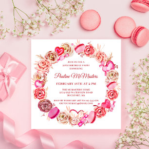 Convite aniversário de 30 anos Rosa Rosa Rosa Suave Namora