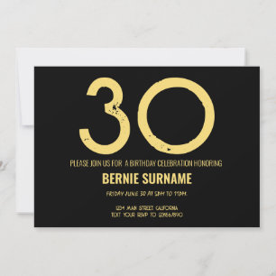 Convite aniversário de 30 anos Simples Tipografia Bday Par