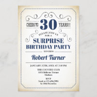 Aniversário de 30 anos Surpresa - Marinho azul bra