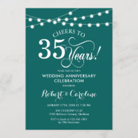 Aniversário de 35 anos de casamento esmeralda verd
