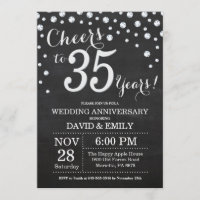 Aniversário de 35 anos de Casamento Quadro Negro P