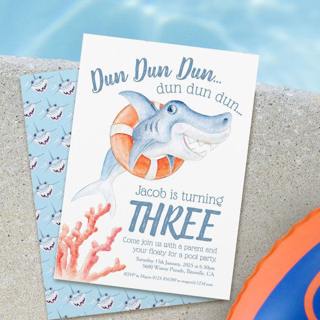 Convite Aniversário de 3 anos de barbante de salva-vidas (Criador carregado)