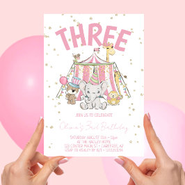 Convite Aniversário de 3 anos de Carnaval de Circo Rosa