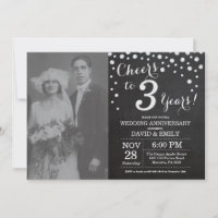Aniversário de 3 anos de Casamento Quadro Negro Pr