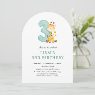 Convite Aniversário de 3 anos de Girafa Bonita