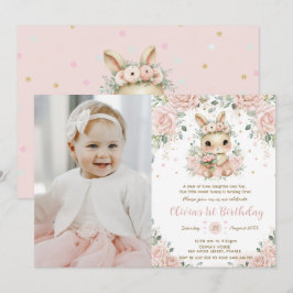 Convite Aniversário de 3 anos de segundo Ballerina Bunny R