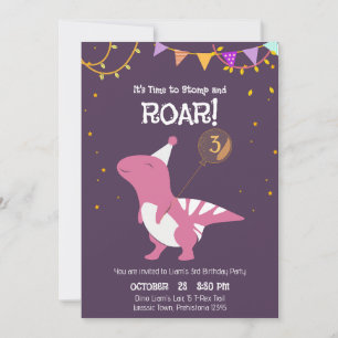Convite Aniversário de 3 anos de Stomp e Roar