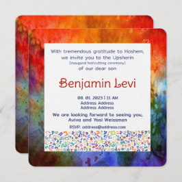 Convite Aniversário de 3 anos de Upsherin First Haircut Ju