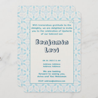 Convite Aniversário de 3 anos de Upsherin First Haircut Ju