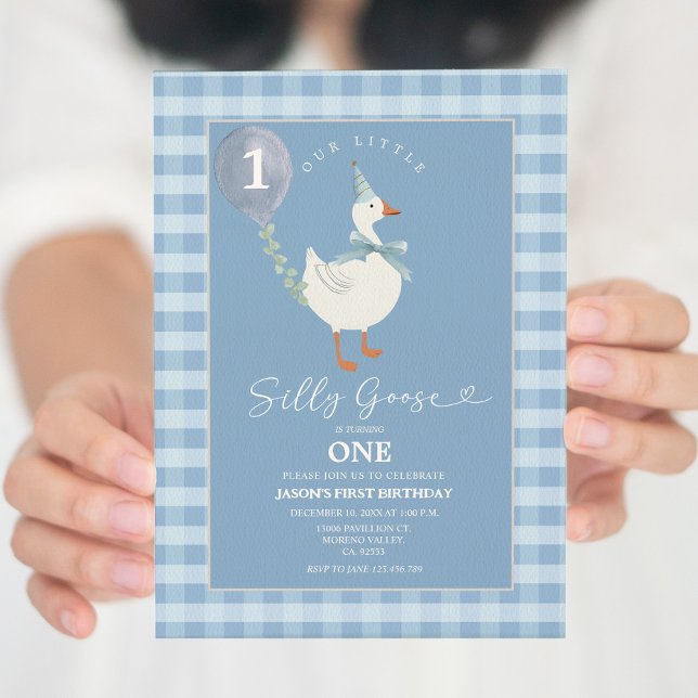 Convite Aniversário de 3 anos do Balão de Ganso Bobo Verde (Criador carregado)