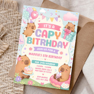 Convite Aniversário de 3 anos do Capivara Pastel