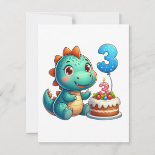 Convite Aniversário de 3 anos do Dino
