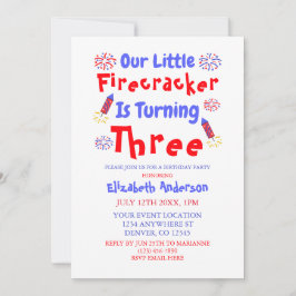 Convite Aniversário de 3 anos do Firecracker