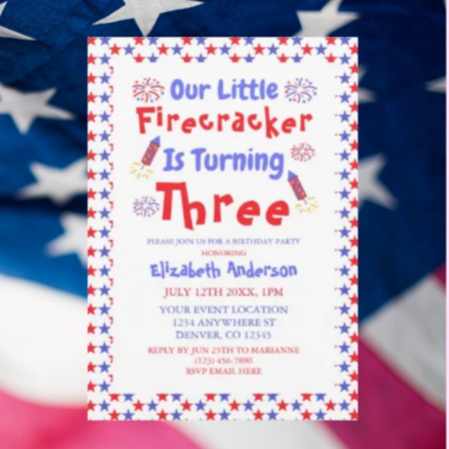 Convite Aniversário de 3 anos do Firecracker (Criador carregado)