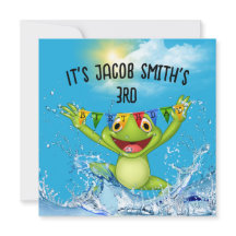 aniversário de 3 anos Sapo pulando na água