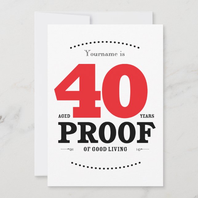 Convite aniversário de 40 anos (Frente)