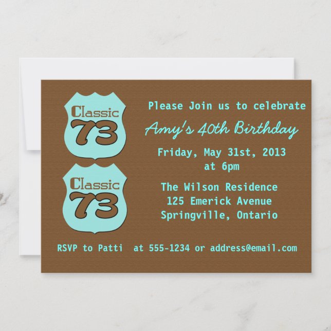 Convite aniversário de 40 anos (Frente)