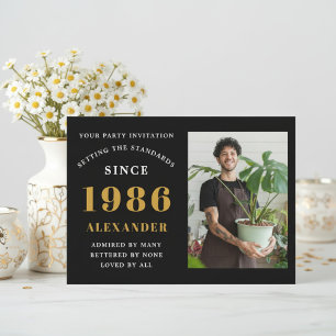 Convite Aniversário de 40 anos 1986 Foto Personalizada Pre