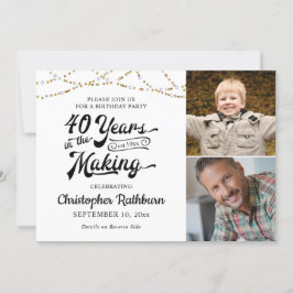 Convite aniversário de 40 anos 40 ANOS NO FAZER Negro Dour