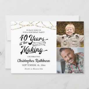 Convite aniversário de 40 anos 40 ANOS NO FAZER Negro Dour