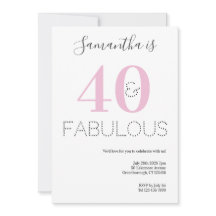 aniversário de 40 anos 40 e Fabuloso Partido Rosa