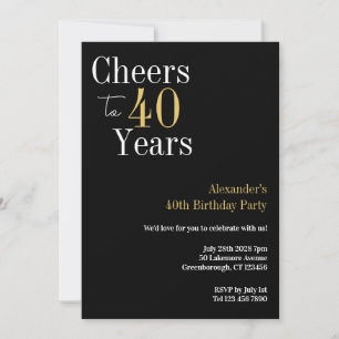 Convite aniversário de 40 anos anima a 40 anos de festa Do
