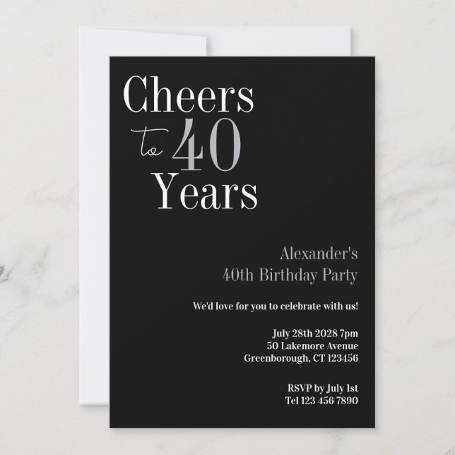 Convite aniversário de 40 anos anima o partido Black Silve (Frente)