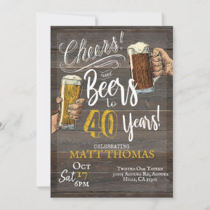 Convite Aniversário de 40 anos, Aplausos e Cervejas