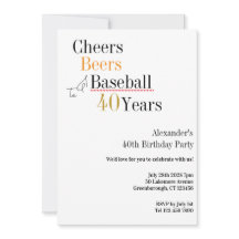 Aniversário de 40 anos Beisebol Aplaudindo Cerveja