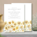 Convite aniversário de 40 anos Boho Summer Sunflower Garde<br><div class="desc">As flores solares modernas de cor amarela clara estão aninhadas em flores silvestres prados. Uma estética contemporânea sobre o girassol rústico tradicional.</div>